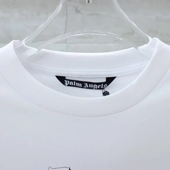 PALM ANGELS White Print Short Sleeve T-shirt - Picture 8 of 8